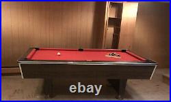 Sturdy Modern/Classic Billiard Pool Table, 8 ft + Triangle, Balls & Cues