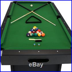 Sunnydaze 7-Foot Pool Table with Ball Return Includes Game Accessories