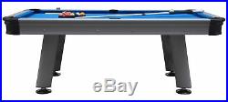 THE FLORIDA 8 FOOT ALL WEATHER OUTDOOR POOL TABLE SILVER withBLUE CLOTH & ACCS