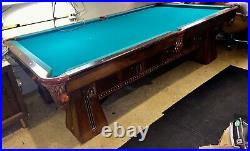 THE KLING Beautiful 9' Antique Brunswick Balke-Collender Co Pool Table GREAT CON