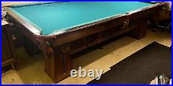 THE KLING Beautiful 9' Antique Brunswick Balke-Collender Co Pool Table GREAT CON