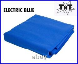 TNT Billiard Pool Table Felt Cloth withTeflon 8' Cut Bed & Rails Electric Blue