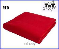 TNT Billiard Pool Table Felt Cloth withTeflon 8' Cut Bed & Rails Red
