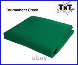 TNT Billiard Pool Table Felt Cloth withTeflon 8' Cut Bed & Rails Tournament Green