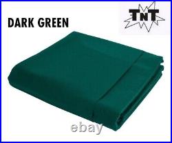 TNT Billiard Pool Table Felt Cloth withTeflon 9' Cut Bed & Rails Dark Green