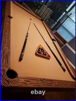 Teak Wood Pool Table, Hand Crafted, Custom, Regulation 8 ft