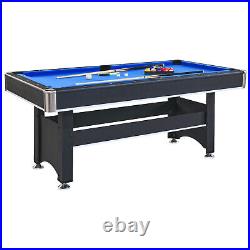 US Ship Brand New 6-ft Pool Table with Table Tennis Top Black with Blue Felt