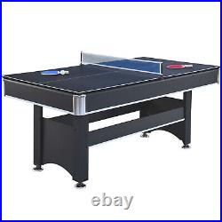 US Ship Brand New 6ft Pool Table with Table Tennis Top Black with Red Felt Hot