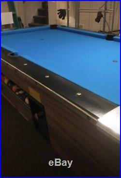 Used 7 Foot Slate Pool Table Irving Kaye With Tournament Blue Simonis Cloth