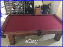 Used Pool Table With accessories red felt surface local pickup only