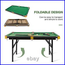 VILOBOS 55 Pool Table Kids Adults Billiard Game Desk Folding Leg with Accessories