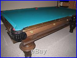 Vintage Antique Look 8' Pool Table And Brass Pendant Light+acc Local Pickup
