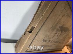 VTG 1920 ANTIQUE OAK POOL TABLE BILLIARDS MASON PARKER TOYS MINI COMPLETE w BOX