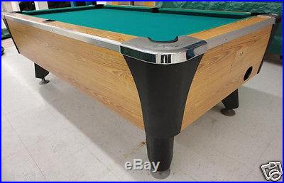 Valley Cougar Bar Size Commercial Arcade 7' Coin Operated Pool Table Balls Stick