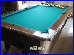 Valley coin-op pool table 7' x 3 1/2', light, sticks, balls, cover & keys