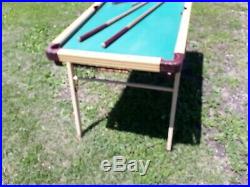 Vintage 1930's Burrowes Folding Legs Wood Mini Pool Table