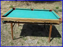 Vintage 1930's Burrowes Folding Legs Wood Mini Pool Table