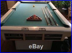 Vintage 1950s 60s White Brunswick pool table bundle- VG condition
