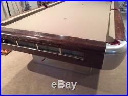 Vintage 1950s 9ft Slate Art Deco Pool Table with Accessories