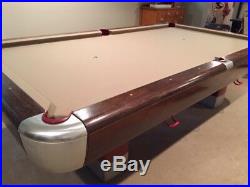 Vintage 1950s 9ft Slate Art Deco Pool Table with Accessories