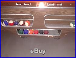 Vintage 1970's Minnesota Fats 3pc Slate Pool Table With Accessories