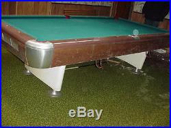 Vintage 9' Pool Table 3 piece Slate fast cushions drop pockets