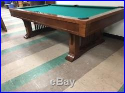 Vintage 9 foot Brunswick Billiards Mission Style Cherry Pool Table