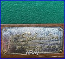 Vintage A E Schmidt St. Louis, Mo 5' X 10' Snooker Table