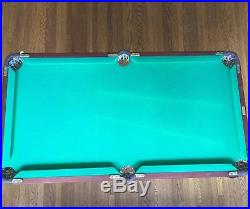Vintage Brookstone Pool Table Mini Billiards Toy Vintage with legs & Balls 44x23