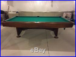 Vintage Brunswick 9 Gold Crown III Pool Table Recently replaced Cloth