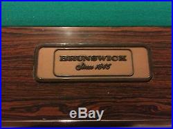 Vintage Brunswick 9 Gold Crown III Pool Table Recently replaced Cloth