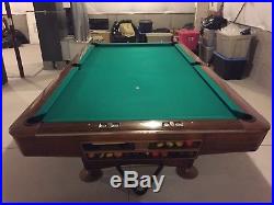 Vintage Brunswick 9 Gold Crown III Pool Table Recently replaced FELT
