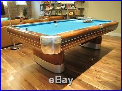 Vintage Brunswick Billiards 8' Anniversary Pool Table Mid Century Art Deco ExCo
