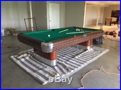 Vintage Brunswick Billiards 8' Anniversary Pool Table Mid Century Modern