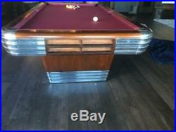 Vintage Brunswick Billiards Mid Century Modern 8' Centennial Pool Table Art Deco