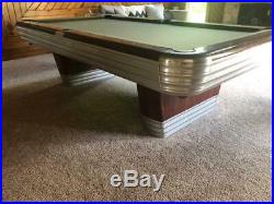 Vintage Brunswick Billiards Mid Century Modern 8' Centennial Pool Table Art Deco