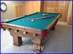 Vintage Brunswick Monterey Mission Billiard 4-legged Pool Table Circa 1910