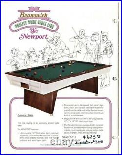 Vintage Brunswick Newport Pool Table