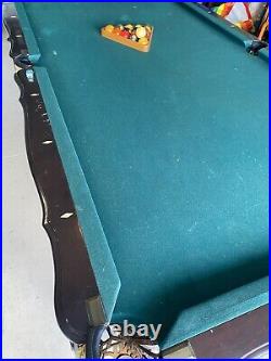 Vintage Brunswick Orleans Edition Pool Table, 2 Cue Stands And Pool Cues