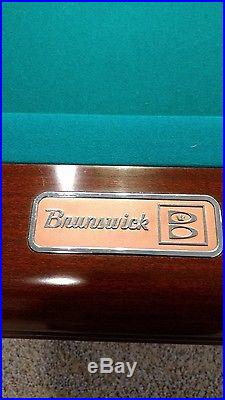 Vintage Brunswick Sport King 8' Pro model pool billiards table with accessories