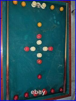 Vintage Bumper Ball Pool Table Balls and Sticks Included Slate Top