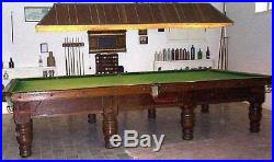 Vintage Burroughs & Watts Billiard/Snooker Table Circa 1889 Full Size 12ft80