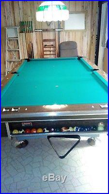 Vintage Fischer empire pool table 3 pc slate, 8 ft