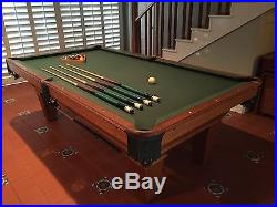 Vintage Oak Pool Table, 8' Slate