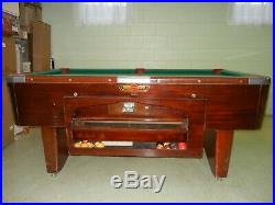 Vintage Valley 6' Pool Table. Includes cue sticks and balls, 3/4 slate top