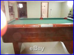 Vintage Valley 6' Pool Table. Includes cue sticks and balls, 3/4 slate top