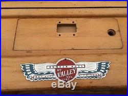 Vintage Valley Bumper Pool Table With Balls And Cues Slate Antique Mid Century