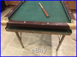 Vintage rare 1930's Burrowes folding Legs Wood Mini Pool Table model 450