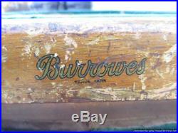 Vintage rare Burrowes folding Wood Mini Pool Table w Ball Return For Restoration