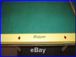 Vtg rare 1930's Burrowes folding Wood Mini Pool Table w balls stick model 454